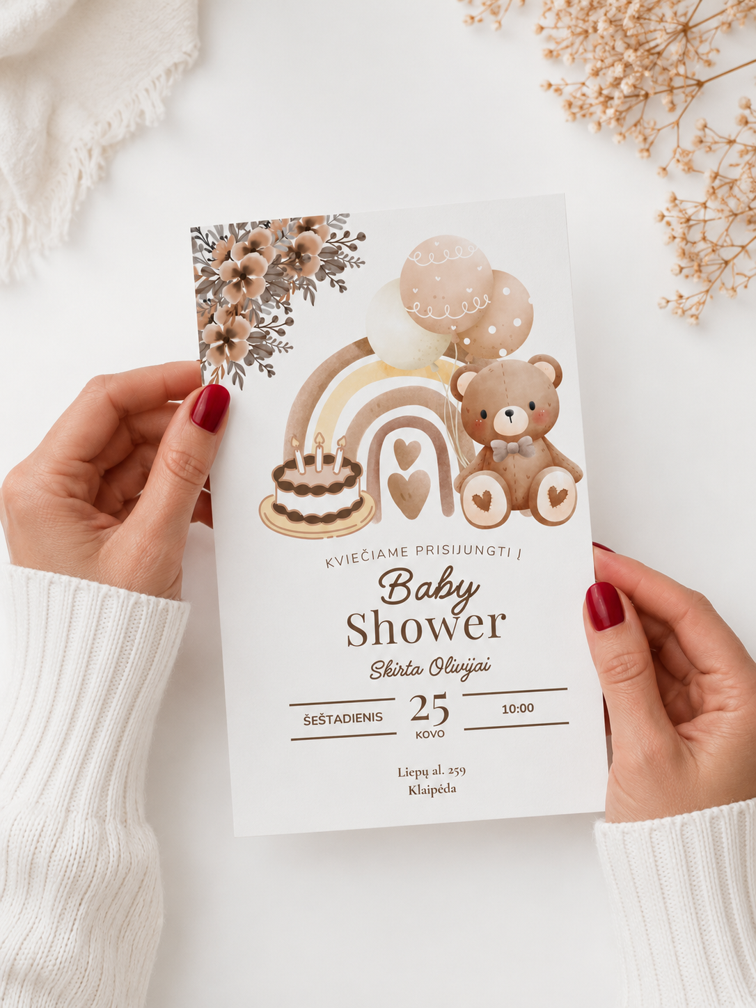 Baby Shower kvietimas – Dizainas nr. 1
