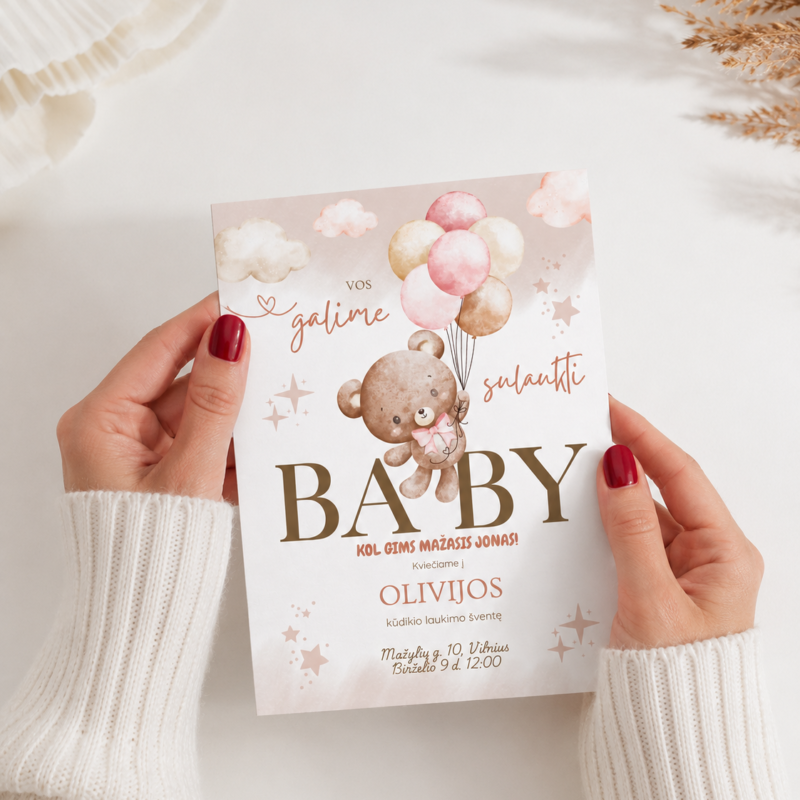 Baby Shower kvietimas – Dizainas nr. 2