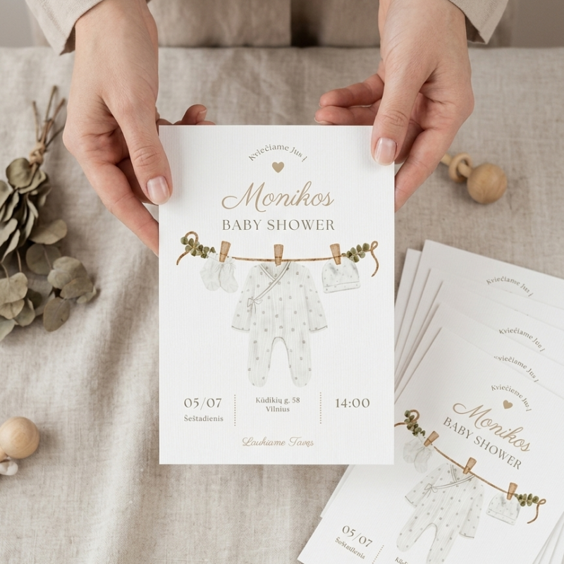 Baby Shower kvietimas – Dizainas nr. 3