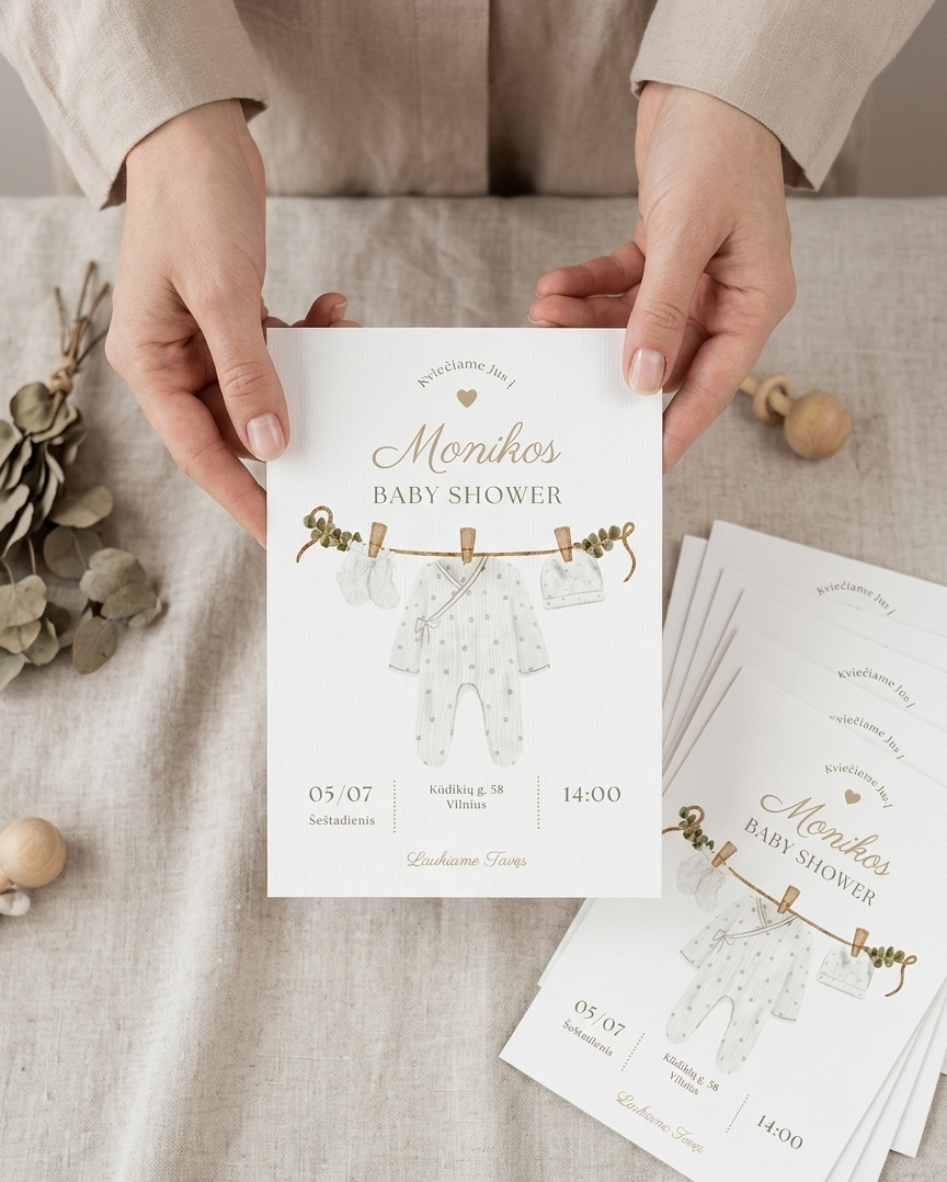 Baby Shower kvietimas – Dizainas nr. 3