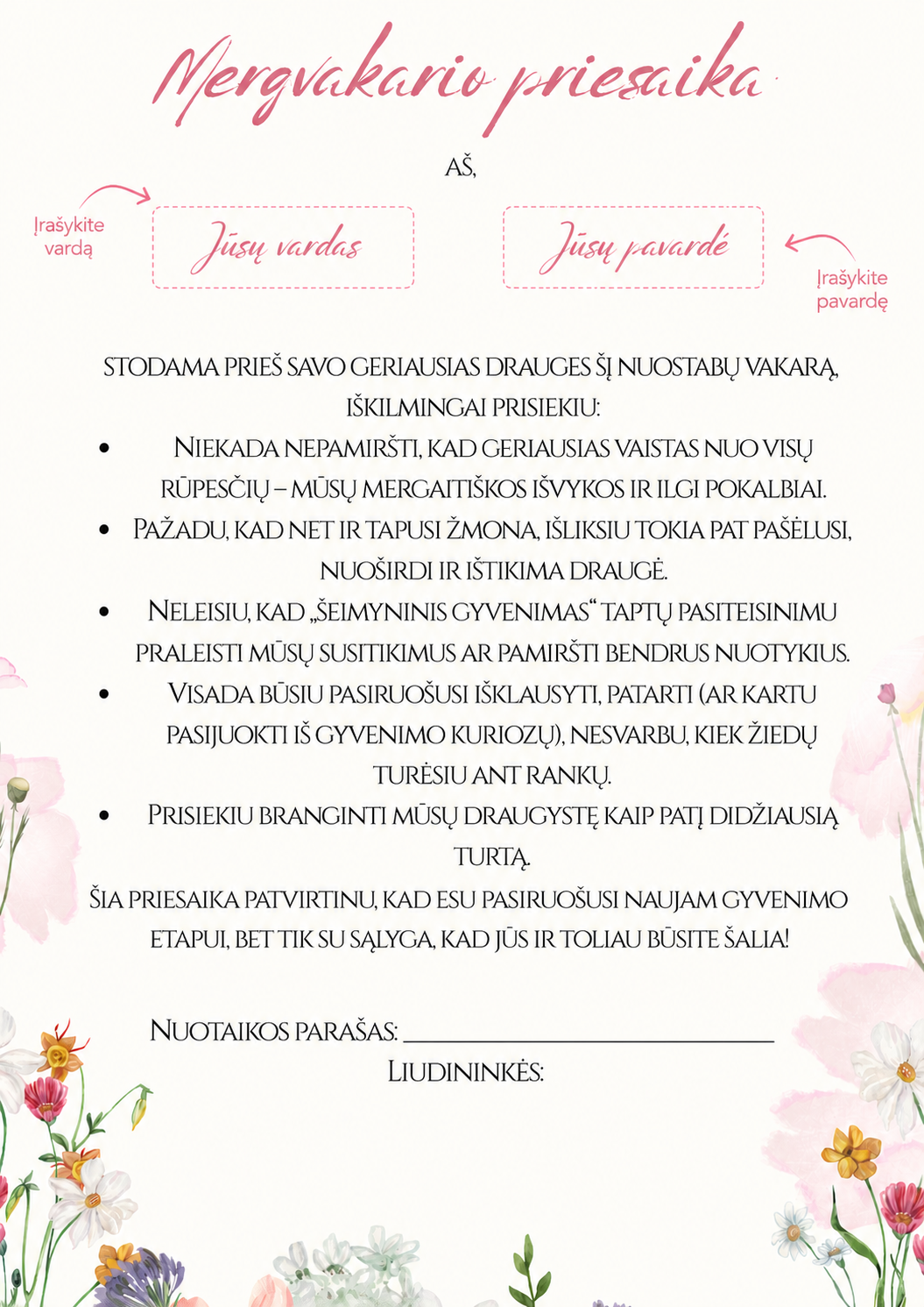 Mergvakario priesaika – Dizainas Nr. 1 - Image 3