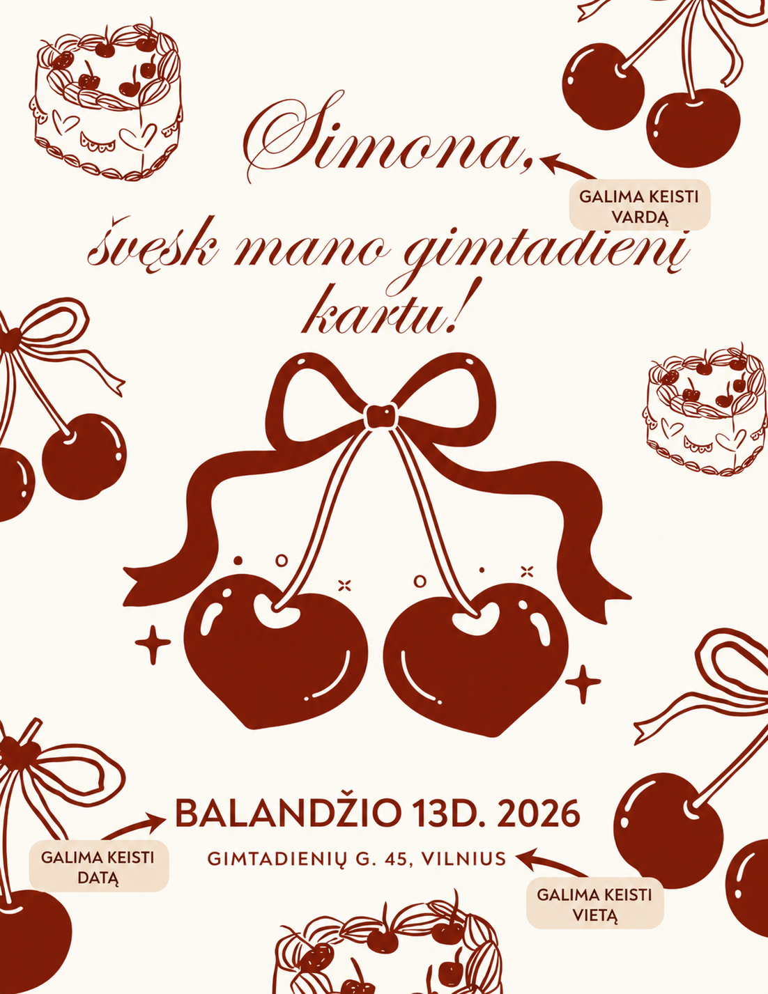 Gimtadienio kvietimas – Dizainas nr. 2 - Image 3