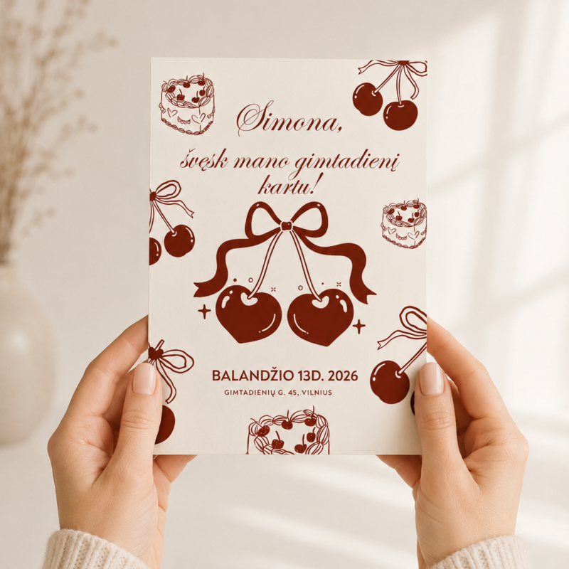 Gimtadienio kvietimas – Dizainas nr. 2