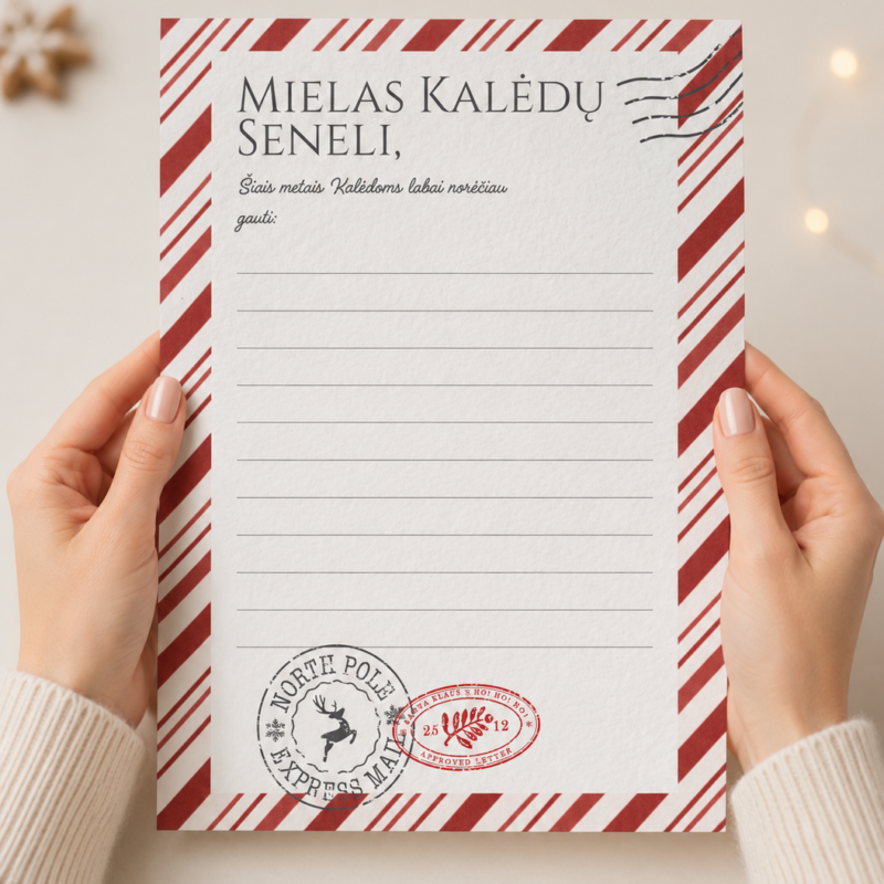 Laiškas Kalėdų seneliui – Dizainas Nr. 1