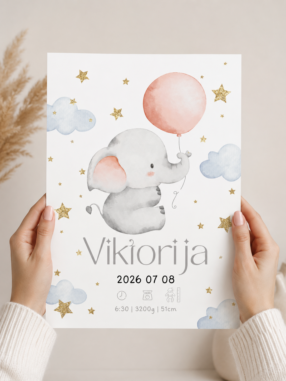 Vaiko gimimo metrika – Dizainas Nr. 1