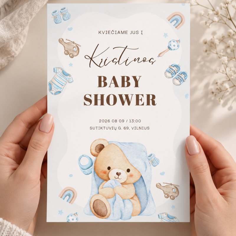 Baby Shower kvietimas – Dizainas nr. 4