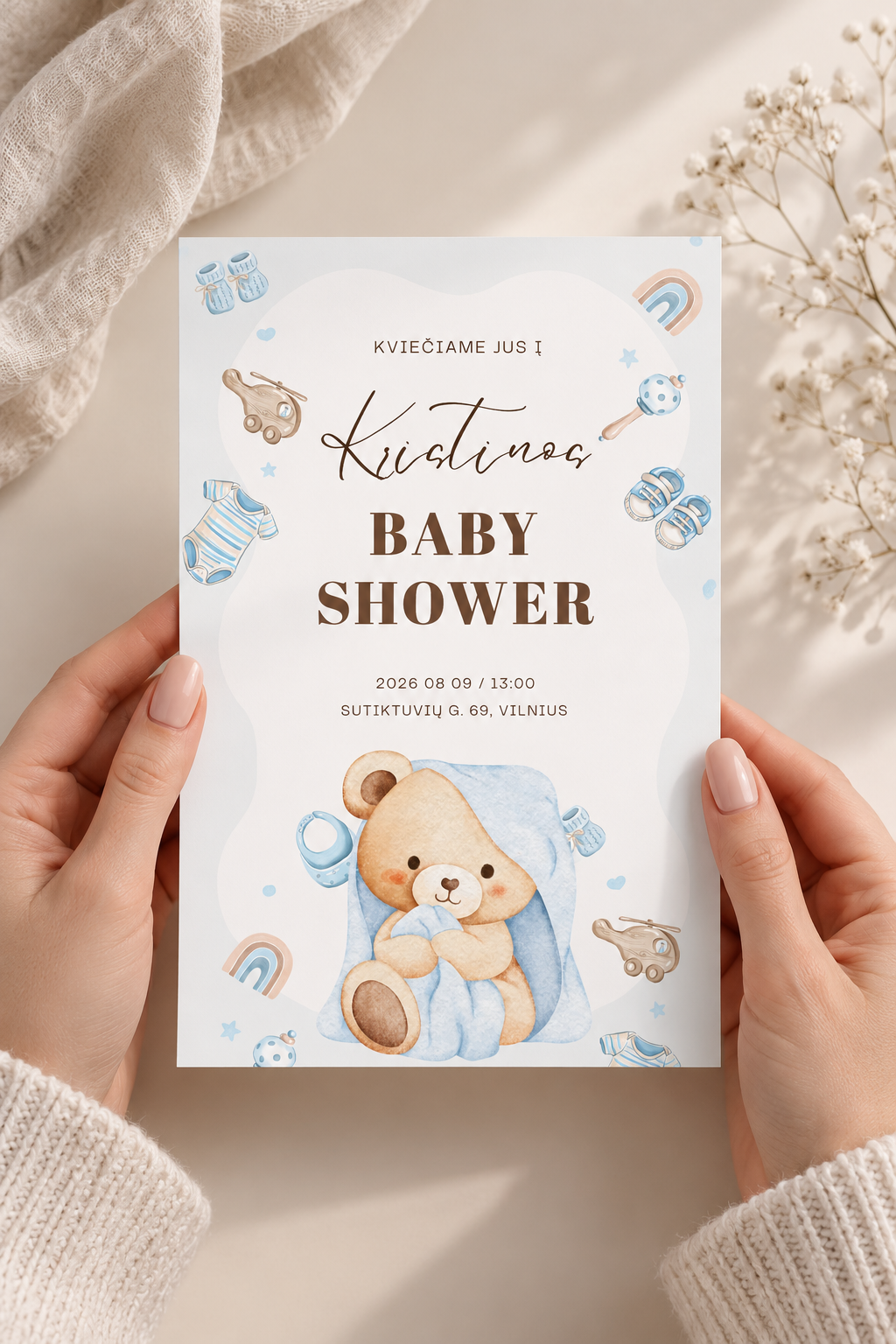 Baby Shower kvietimas – Dizainas nr. 4