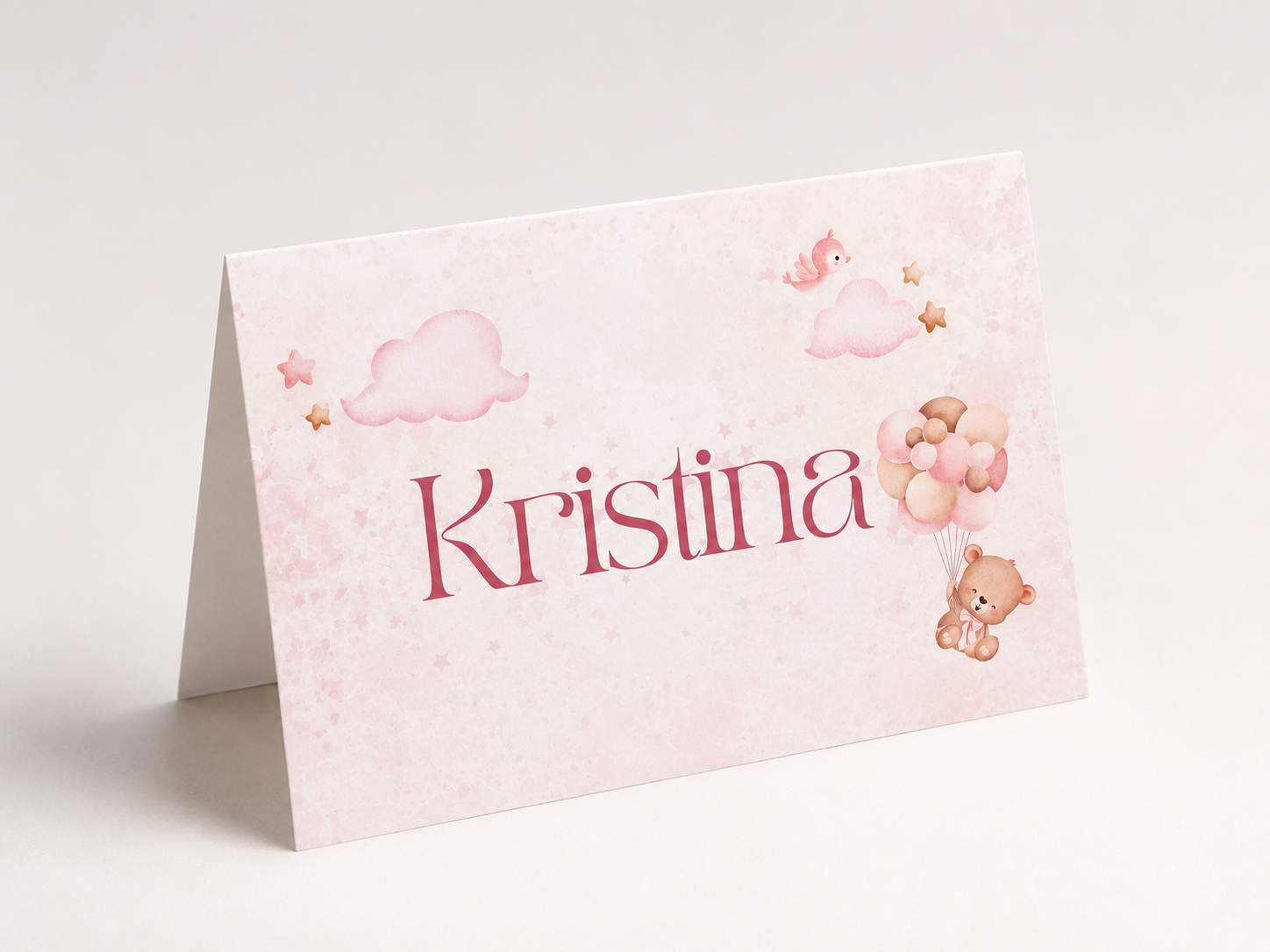 Krikštynų stalo kortelės su vardais – Dizainas nr. 2 - Image 3