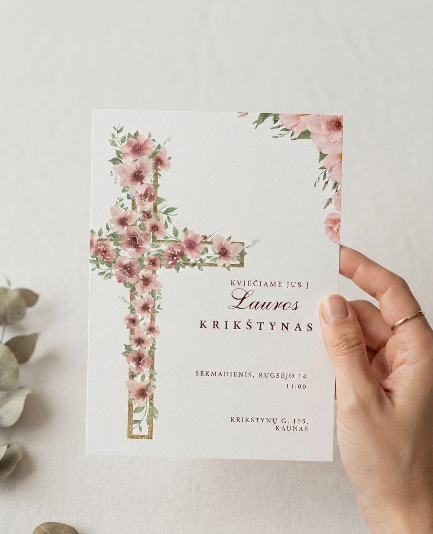 Krikštynų kvietimas – Dizainas nr. 2