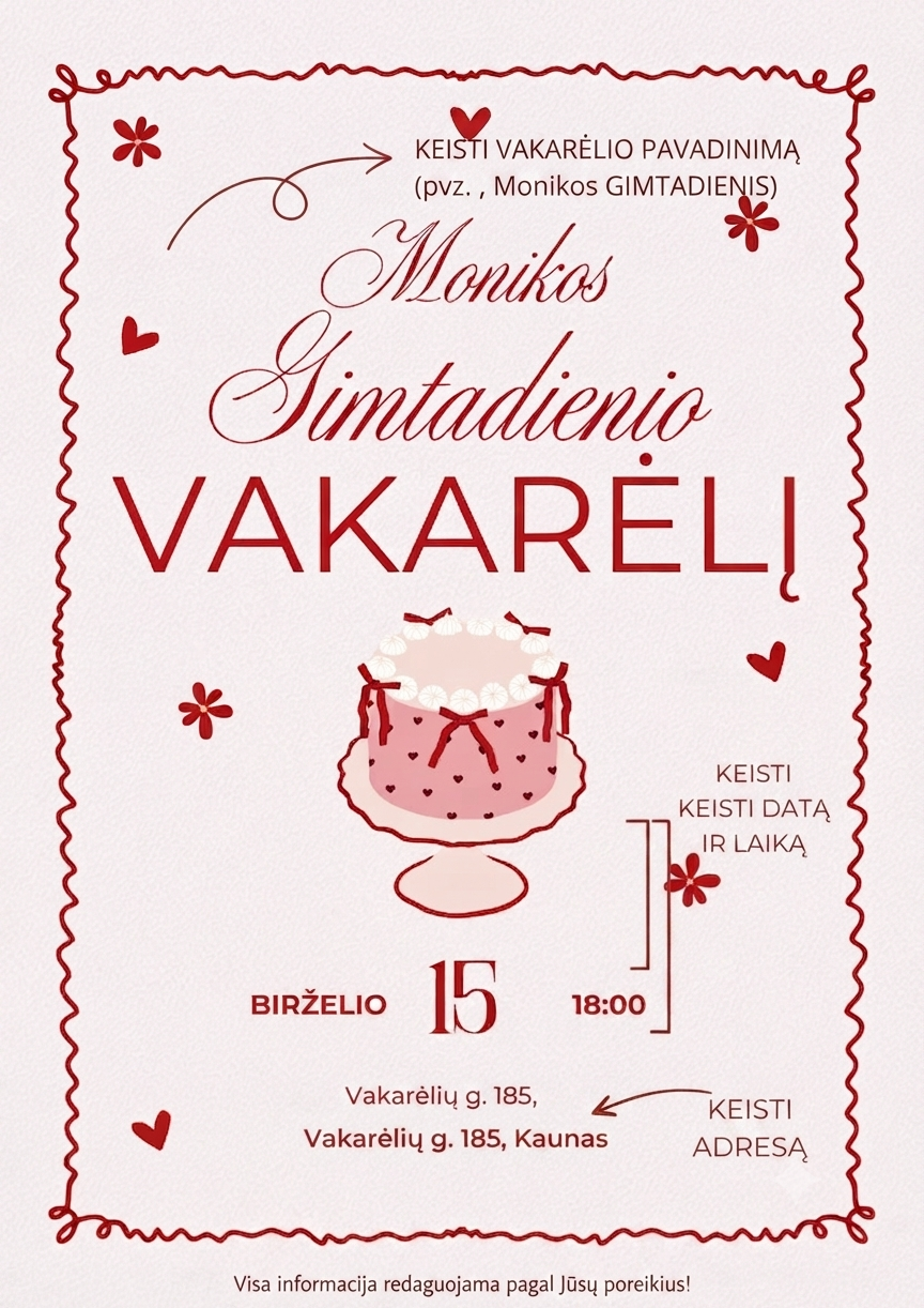 Gimtadienio kvietimas – Dizainas nr. 1 - Image 3