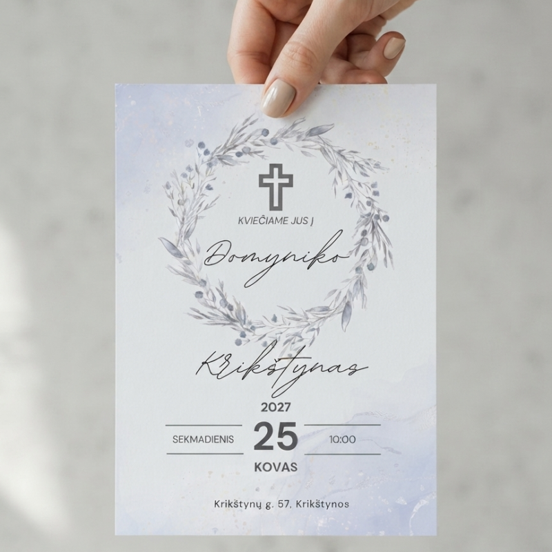 Krikštynų kvietimas – Dizainas nr. 1