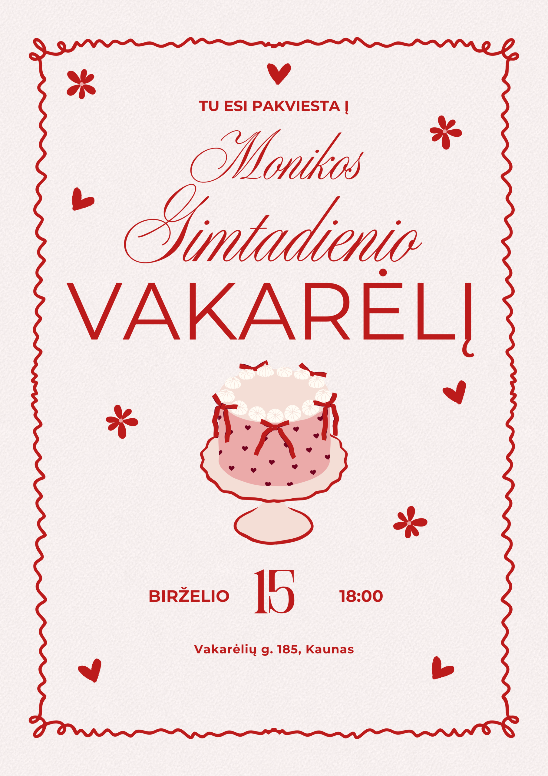 Gimtadienio kvietimas – Dizainas nr. 1 - Image 2