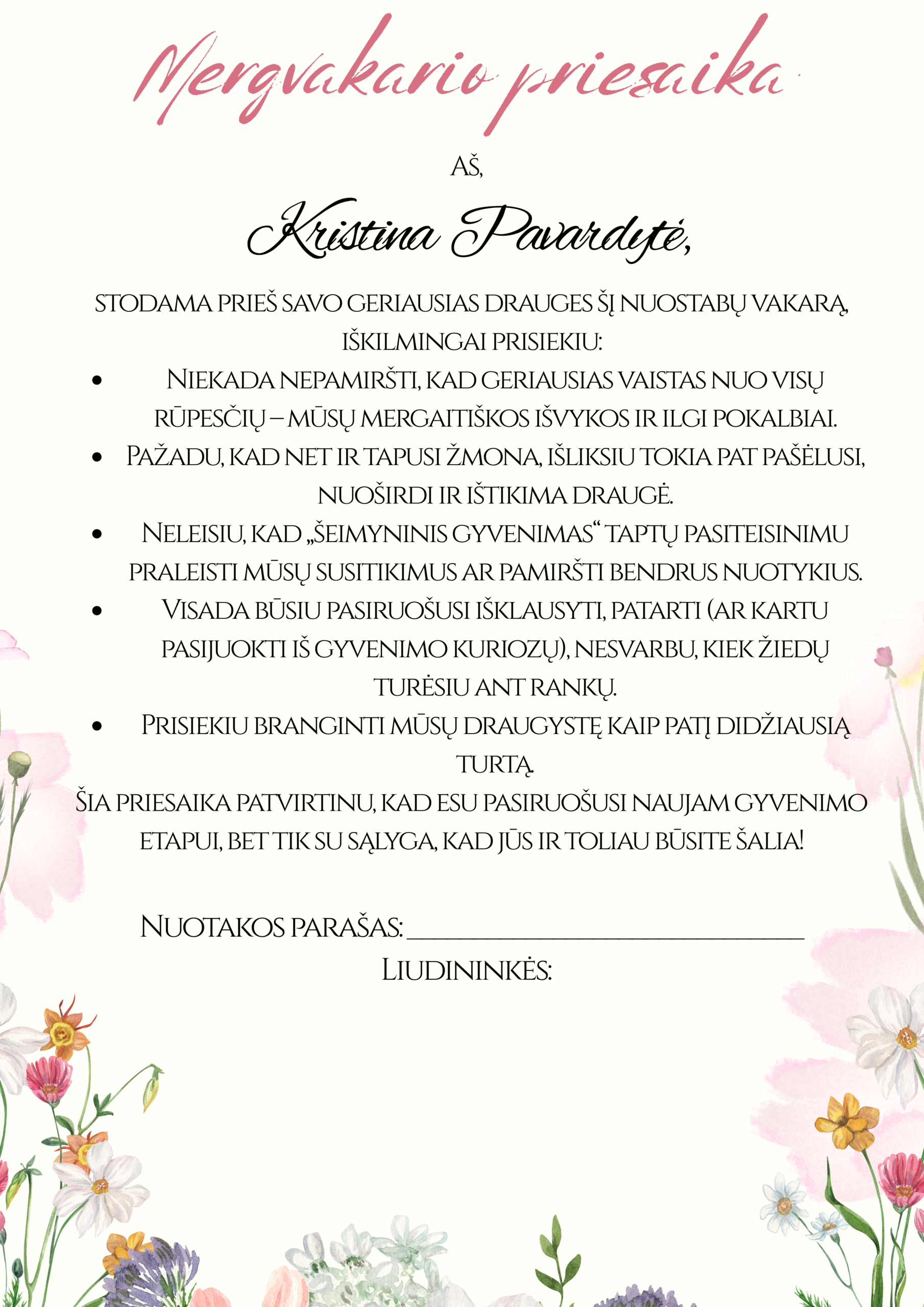 Mergvakario priesaika – Dizainas Nr. 1 - Image 2