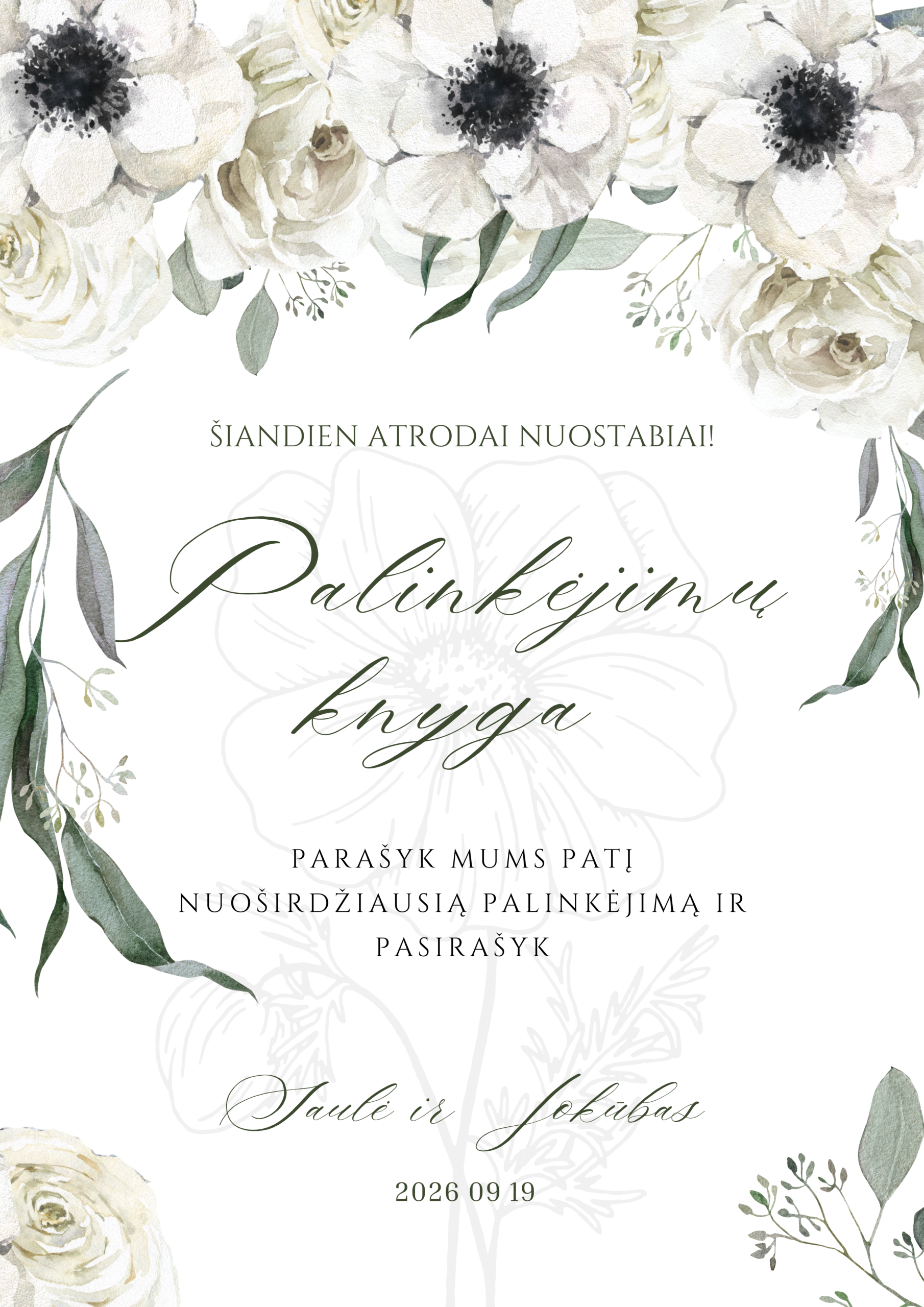 Prašymas pasirašyti palinkėjimų knygoje – Dizainas nr. 3 - Image 2