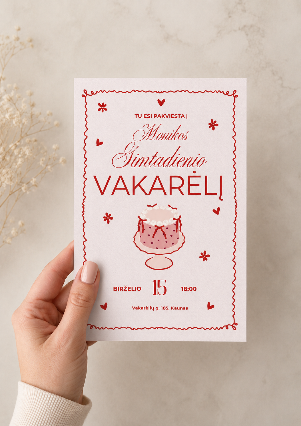 Gimtadienio kvietimas – Dizainas nr. 1