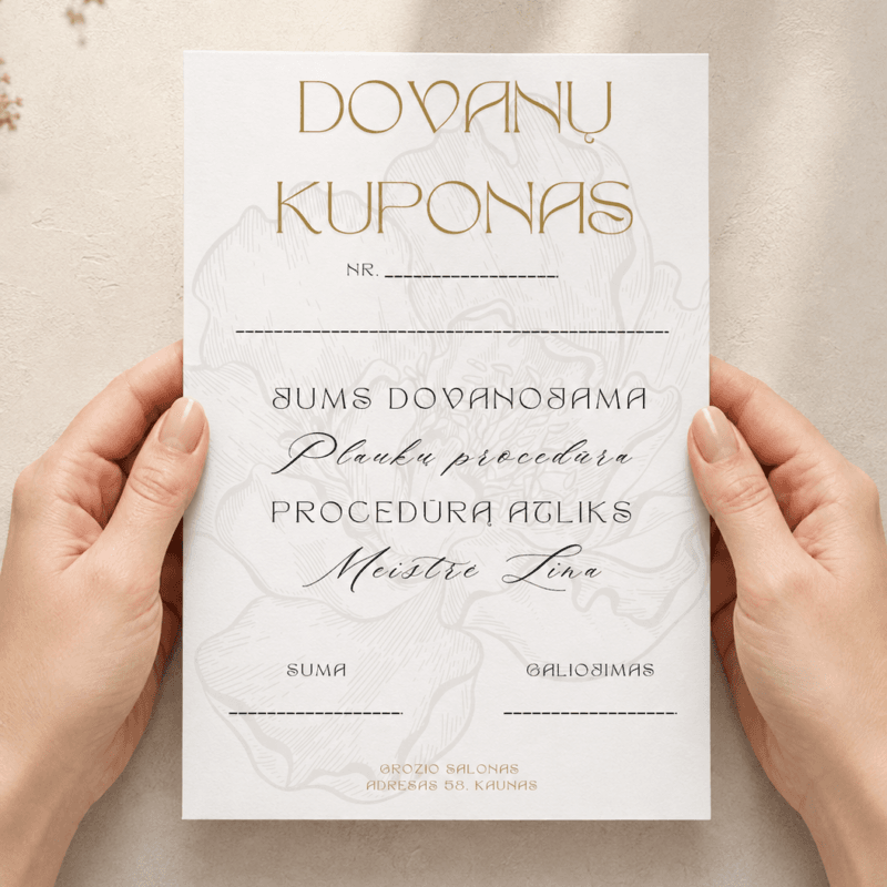 Personalizuotas dovanų kuponas – Dizainas Nr. 2
