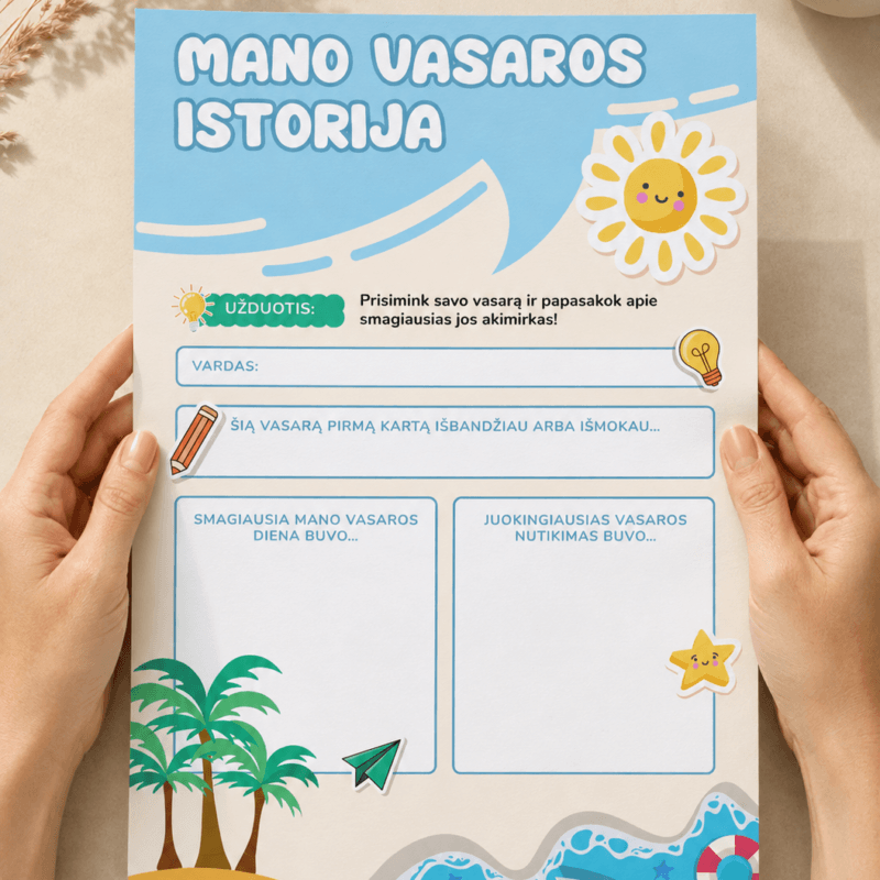 „Mano vasaros istorija“ – kūrybinė užduotis vaikams