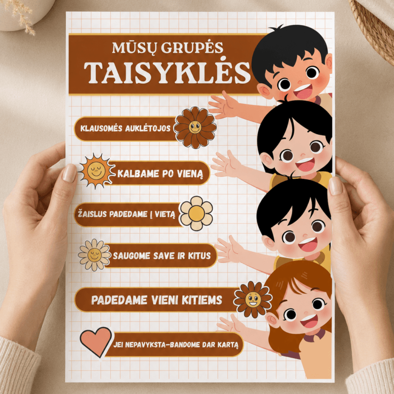 Grupės taisyklės - Dizainas nr. 1