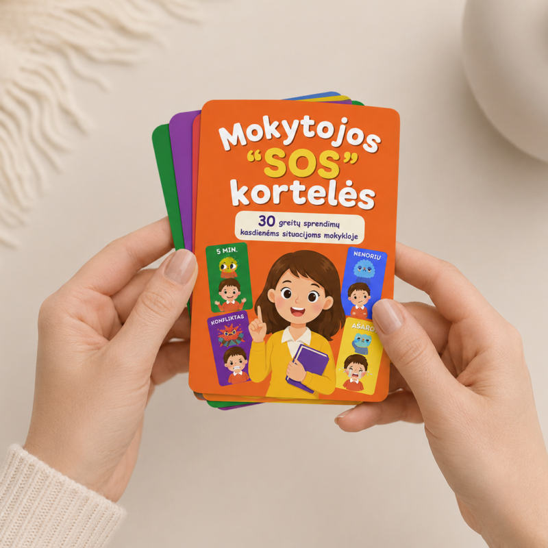 Mokytojos "SOS" kortelės – 30 kortelių