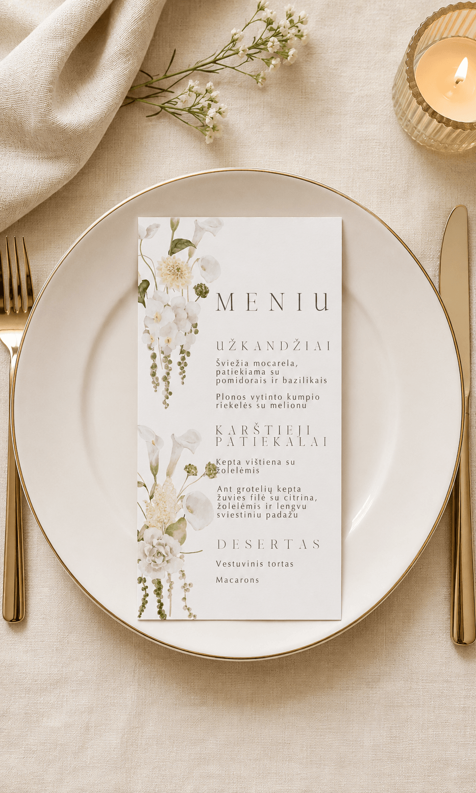 Vestuvių meniu – Dizainas nr. 4 - Image 2