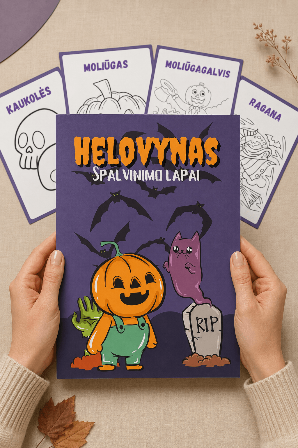 Helovyno spalvinimo lapai – 19 vnt.
