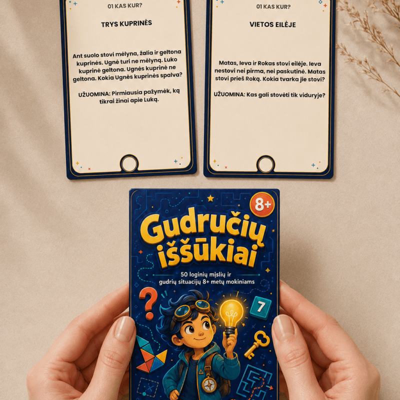 „Gudručių iššūkiai“ – 50 loginių mįslių ir gudrių situacijų smalsiems vaikams