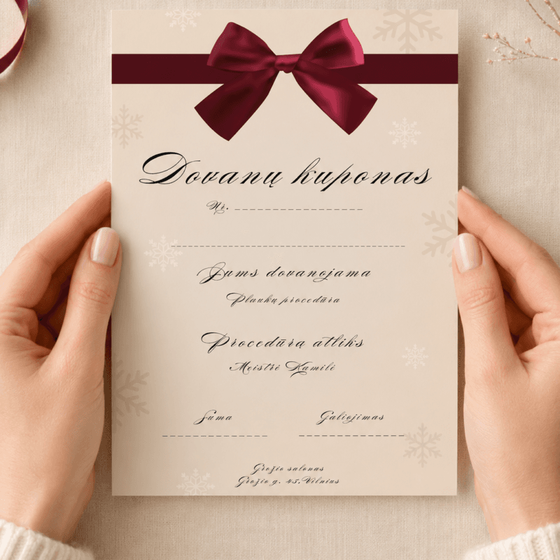 Personalizuotas kalėdinis dovanų kuponas – Dizainas Nr. 2