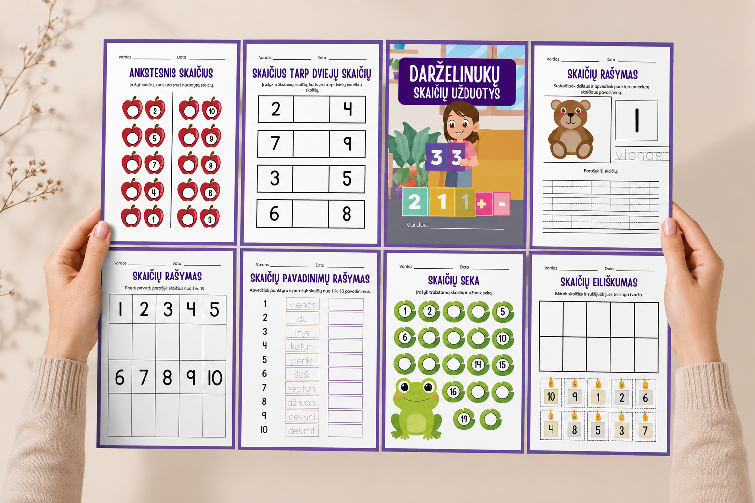 „Darželinukų matematika“ – 43 edukacinės užduotys - Image 2