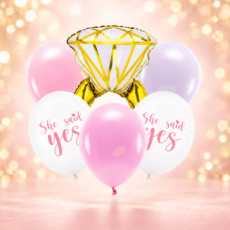 Balionų rinkinys „She said yes“, 1 pak. - 6 vnt.