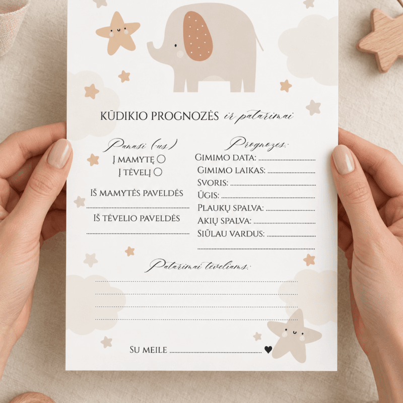 Baby Shower žaidimas – Dizainas nr. 5