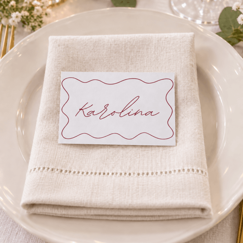 Stalo kortelės su vardais – Dizainas Nr. 8