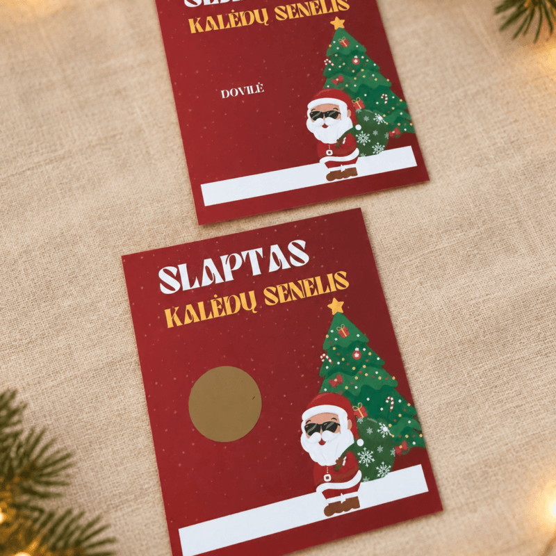 Nutrinamos „Slapto Kalėdų Senelio“ kortelės