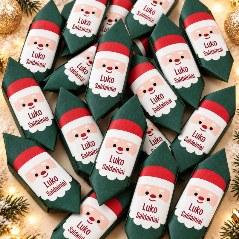 Kalėdų personalizuoti saldainiai (20 vnt.) - Dizainas nr. 4